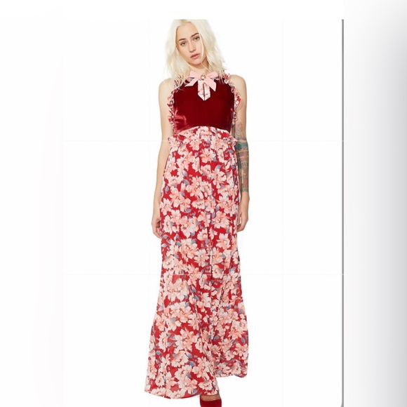 For Love and Lemons Velvet and blossom maxi - Picture 3 of 3